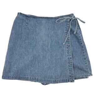 Limited Jeans Denim Wrap Skort Vintage 90s Y2K Cotton Size 10 Mini